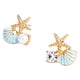 thumbnail image 1 of Pendientes femeninos Jumpingount aleación de zinc joyería dorada y Azul 1 par, 1 of 6
