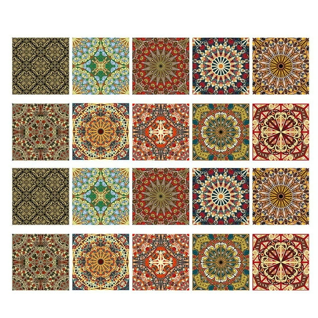 20 piezas Mosaico Azulejos de Pared Baño Cocina Garaje Baoblaze 10x10cm Multicolor