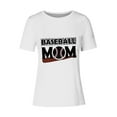 thumbnail image 4 of Lilgiuy Baseball Mom T-Shirt for Women Play Ball Baseball Heart Pattern Solid Color Short Sleeve Tees Trendy Novelty Baseball Graphic Top Streetwear(White,S), 4 of 4