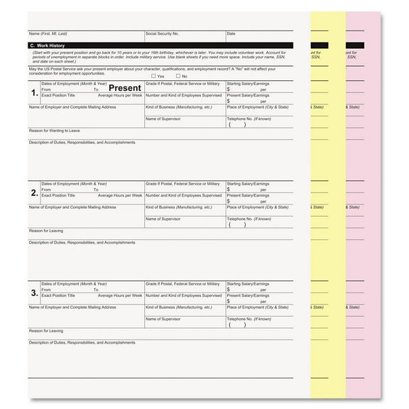 PM Company 59102 8.5 in. x 11 in. 3-Part Digital Carbonless Paper - White/Canary/Pink (5010/Carton)