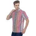 thumbnail image 4 of LA LEELA Men's Hawaiian Summer Holiday Beach Shirts S Geometric Multicolor Vacation Party, 4 of 6