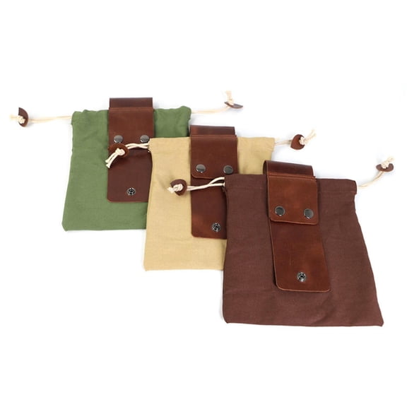 Outdoor Bushcraft Bag Waist-hanging Leather Waxed Canvas Belt Pouch For Hiking Bush Craft Sack Extra Belt Pocket
