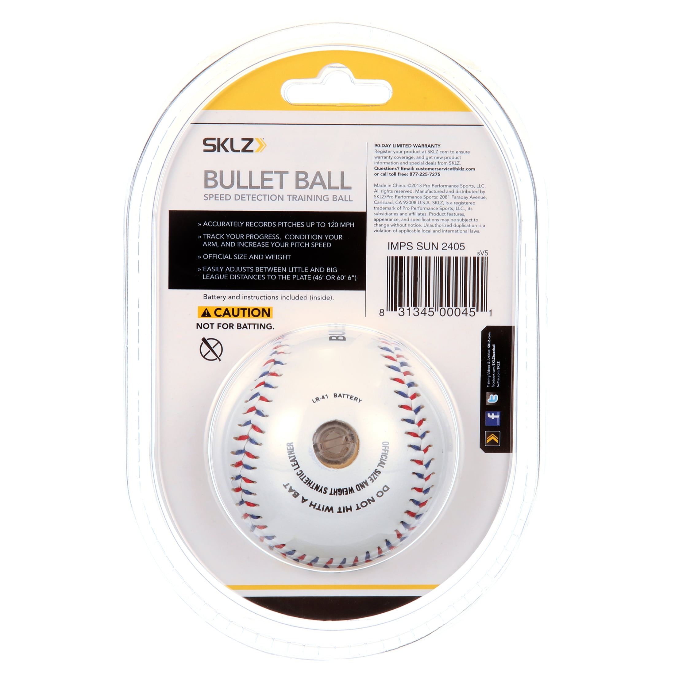 SKLZ Bullet Ball Baseball Pitch Velocity Trainer for Youth