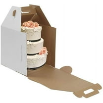 W Packaging 16" x 16" x 18" Tall White Kraft Cake Box (3 Count)