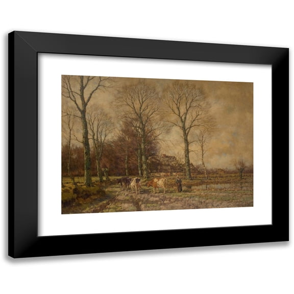 Arnold Marc Gorter 14x11 Black Modern Framed Museum Art Print Titled - Landscape with Cattle