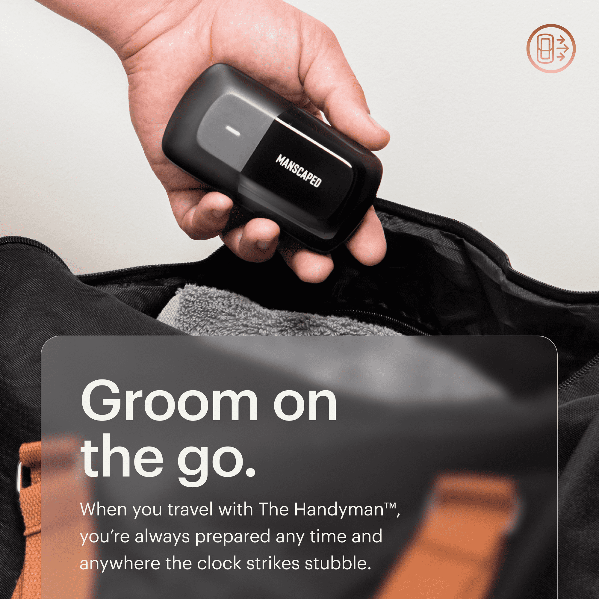 MANSCAPED® The Handyman™ Compact Foil Face Shaver – Men’s Travel Electric Facial Hair Groomer, USB-C Rechargeable - Black