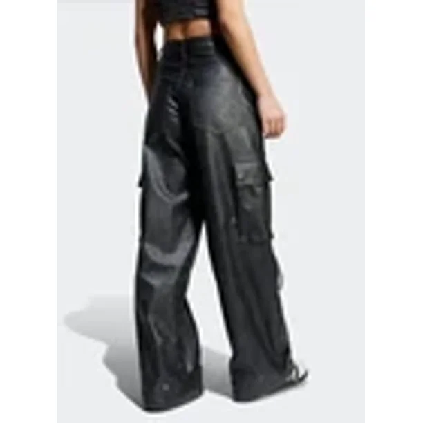 adidas Adilenium Season 3 Vintage Women Faux Leather Pants Casual