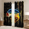 thumbnail image 2 of Homewish Pike Fish Black Out Curtains,Rustic Camouflage Print Curtains Pack of 2 (42x63 Each),Country Farmhouse Lodge Bedroom Curtains For Boys Teens,Luxury Bedroom Decor, 2 of 6