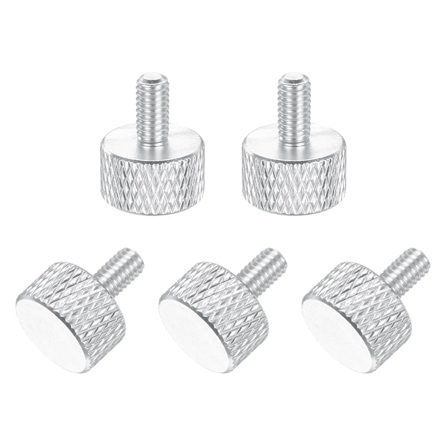 5 Pcs M4x8mm Flat Head Knurled Thumb Screws for Graphics Card, Silver