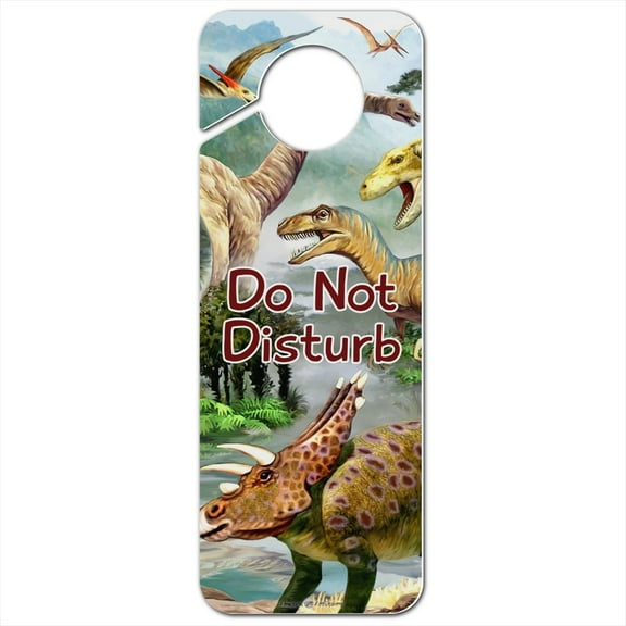Dinosaur Jurassic Dinoscape Plastic Door Knob Hanger Sign