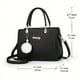 thumbnail image 2 of Plush Ball Decor Satchel Bag, Stylish Solid Color Hand Bag, Women's Office & Work Shoulder Purse, 2 of 4