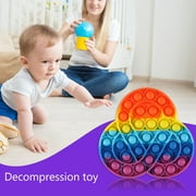 Mymisisa 3 Rings Autism Needs Anti Stress Push Bubble Sensory Fidget Toys (Rainbow)