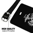 thumbnail image 3 of Marines Text USMC White Logo on Black Officially Licensed Rectangle Leather Luggage Card Suitcase Carry-On ID Tag, 3 of 8