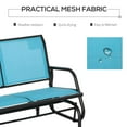 thumbnail image 4 of Yardi Yarda 2-Person Outdoor Glider Bench, Patio Double Swing Rocking Chair, Loveseat with Power Coated Steel Frame, Blue, 4 of 11