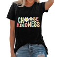 thumbnail image 3 of Trendfront Womens Choose Kindness T Shirts Crewneck Graphic Casual Short Sleeve Loose Fit Tops Trendy Fashion Tee Pullover Daily Outfits, 3 of 5