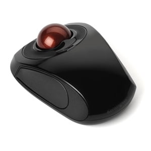 Kensington K72352US Orbit Wireless Mobile Trackball with 2.4 GHz Frequency/30 ft. Wireless Range - Black/Red