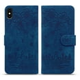 thumbnail image 6 of PU Leather Purse Cover for iPhone XS Max, Flower Embossed Flip Folio Wallet Case with Card Slots Card Holder Built-in Kickstand and Magnetic Clasp Protective Case for iPhone XS Max(6.5 inch),Blue, 6 of 8