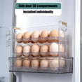 thumbnail image 5 of ROLKFUK Organizing Racks Refrigerator Egg Storage Container - Food Grade BPA-Free Plastic, 30-Egg Capacity 3-Layer Ventilated Tray, Transparent Fridge Side Door Organizer for Kitchen Household, 5 of 6