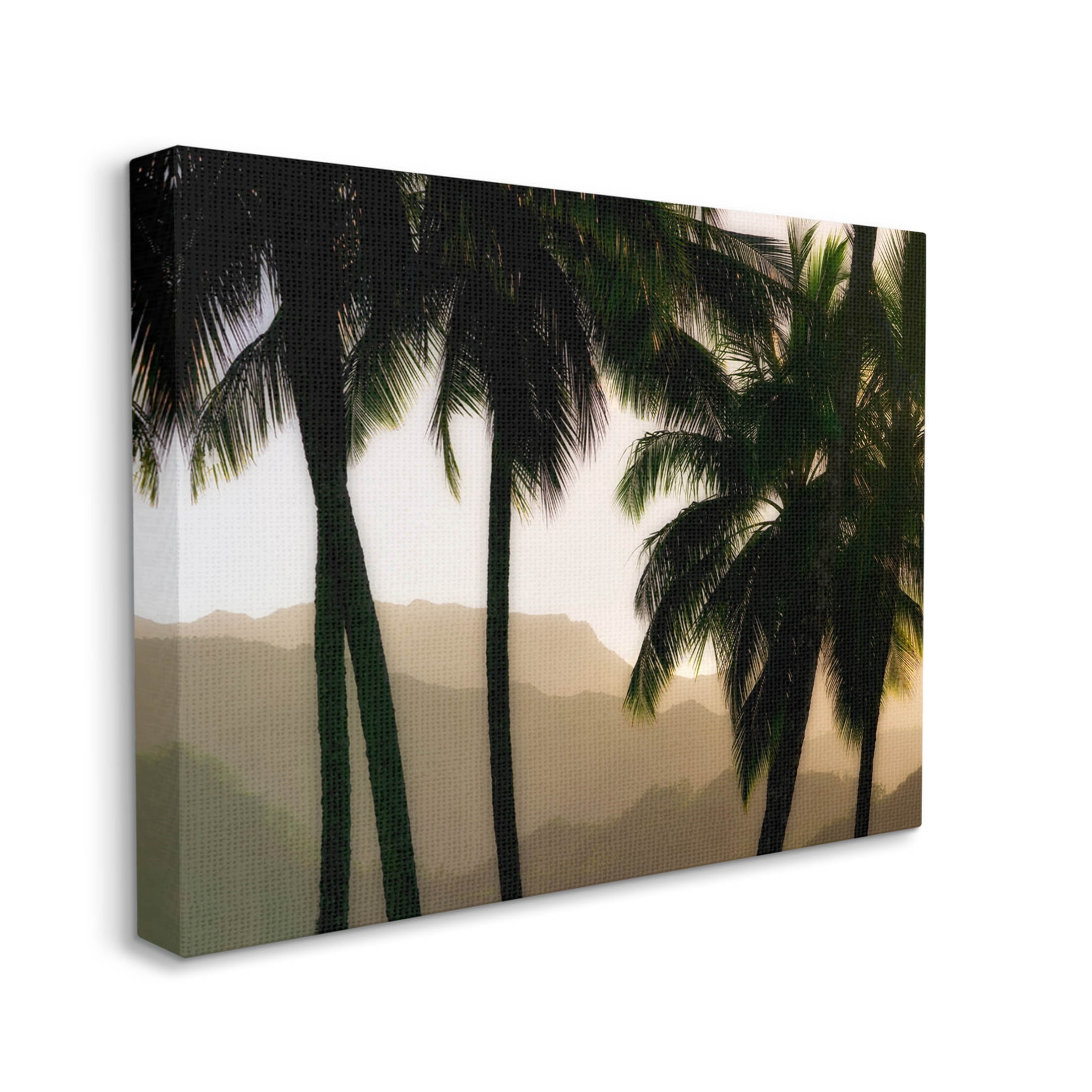 Stupell Industries Sunlit Palm Trees Mountain Peaks Photograph Gallery Wrapped Canvas Print Wall Art, Design by Dennis Frates
