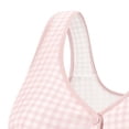 thumbnail image 3 of Xdegoge Women's Wide Strap Front Closure Gingham Bra Wireless Padded Support Breathable Plaid Fabric Bras Full Coverage Casual Brassiere Convenient On/Off Ideal for Daily Wear, 3 of 4