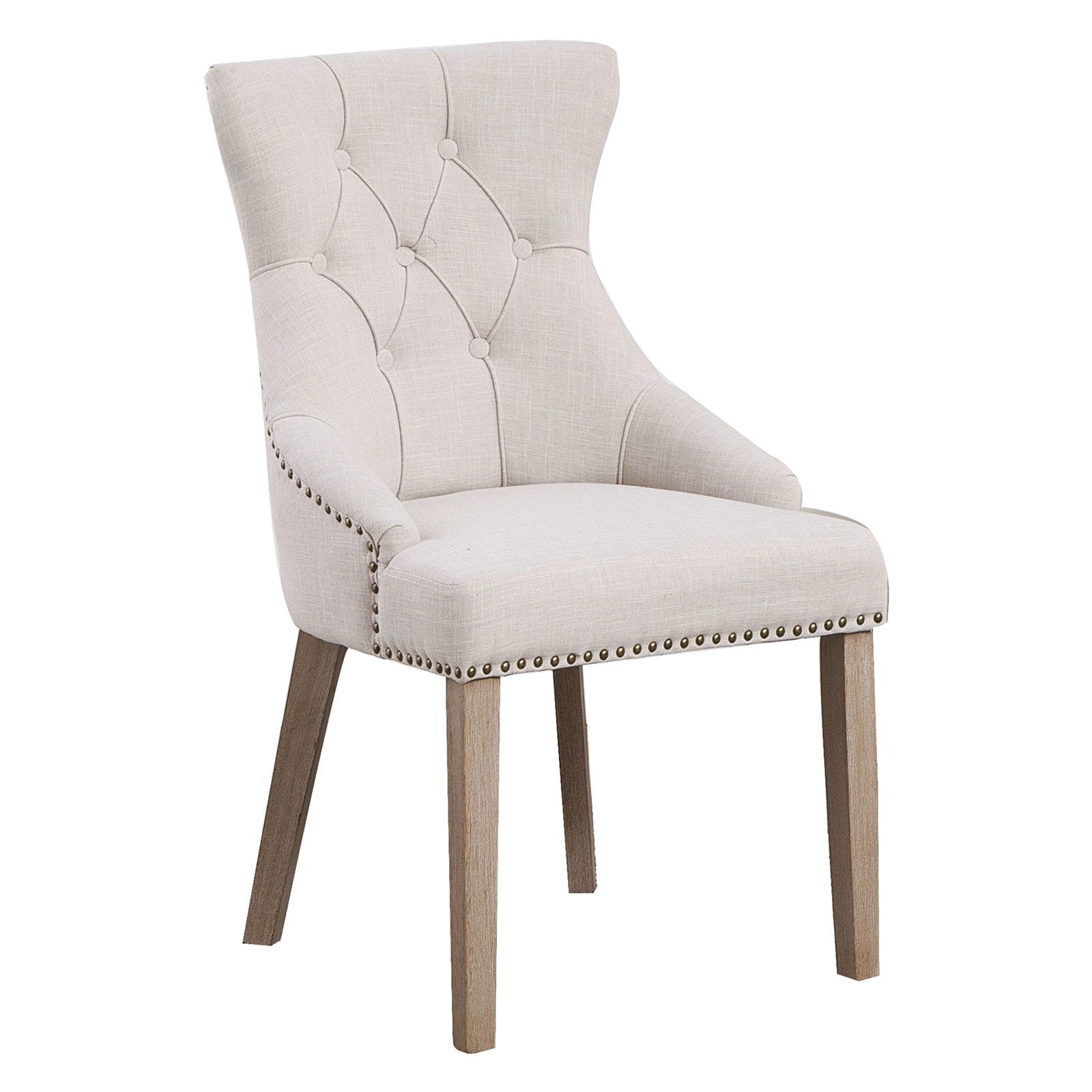 BTExpert French Wingback Tufted Upholstered Dining Side Chair Set of