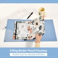thumbnail image 5 of Artistic Floral Pattern 9.8x7.1in Water Resistant Binder Pouch, 3-Ring Compatible, Transparent Front, 5 of 6
