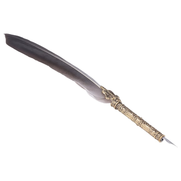 European Style Quill Pen Ink Pen Set for Writing Drawing, Zinc Alloy Retro Feather Pen with Stand, for Kids Students Friends Lovers