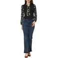 thumbnail image 2 of INSPIRE CHIC Women's Shirt Contrast Panel Long Sleeve Floral Blouses, 2 of 5