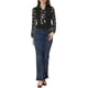thumbnail image 2 of Blusa Floral de Manga Larga con Panel Contrastante para Mujeres INSPIRE CHIC Negra M, 2 of 5