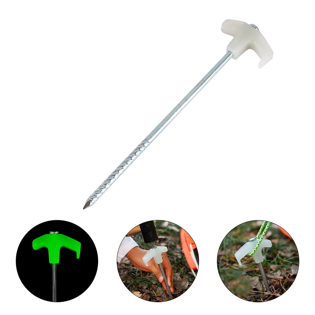 TAILTOSS  Fluorescent Tent Nails Silver for Camping and Hiking Sturdy and Safe At Night