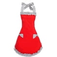 thumbnail image 2 of Hyzrz Cute Red Cotton Ruffle Youth Girls Apron Kitchen Cooking Aprons for Women with Pockets, 2 of 2