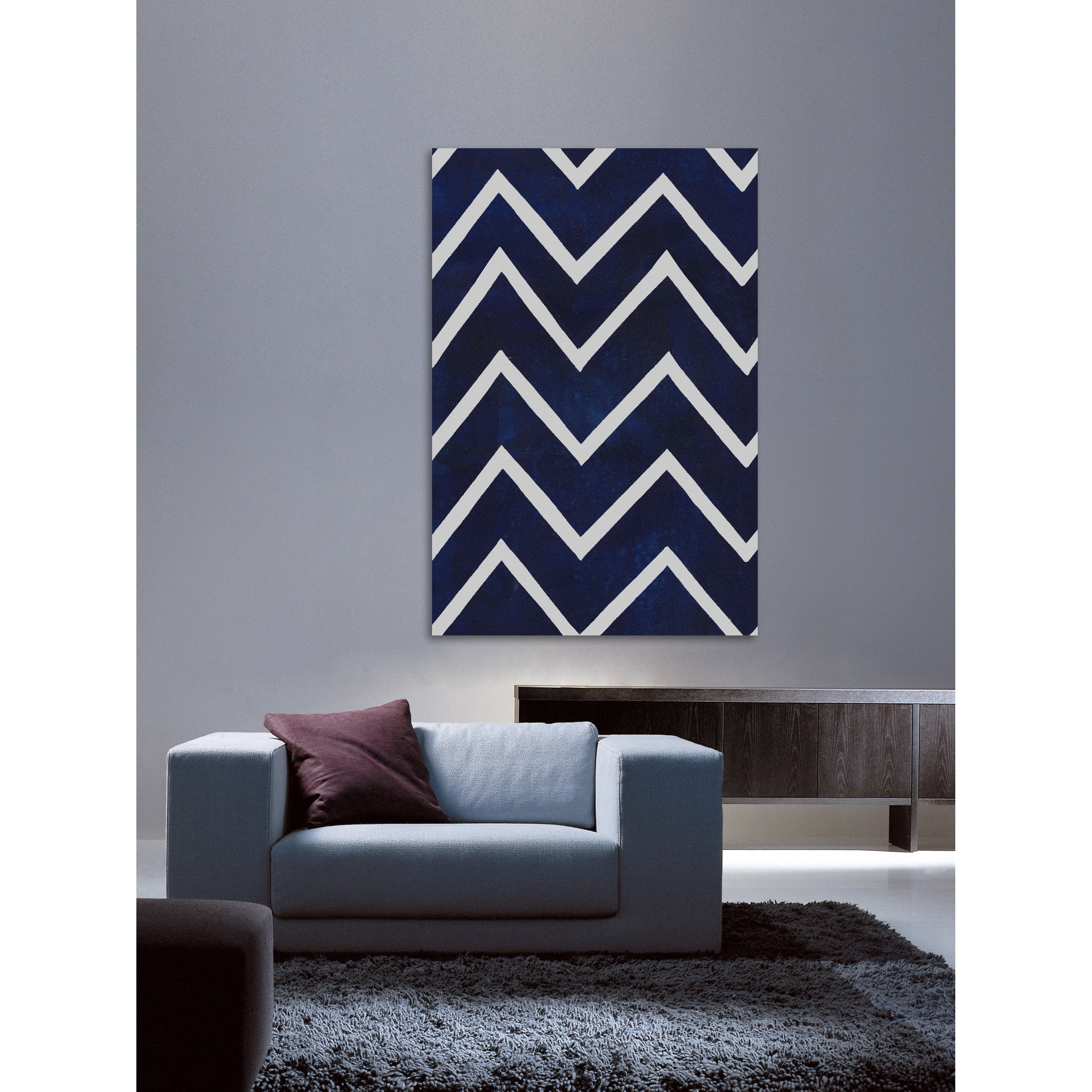 Marmont Hill "Indigo Pattern VI" Painting Print on Wrapped Canvas