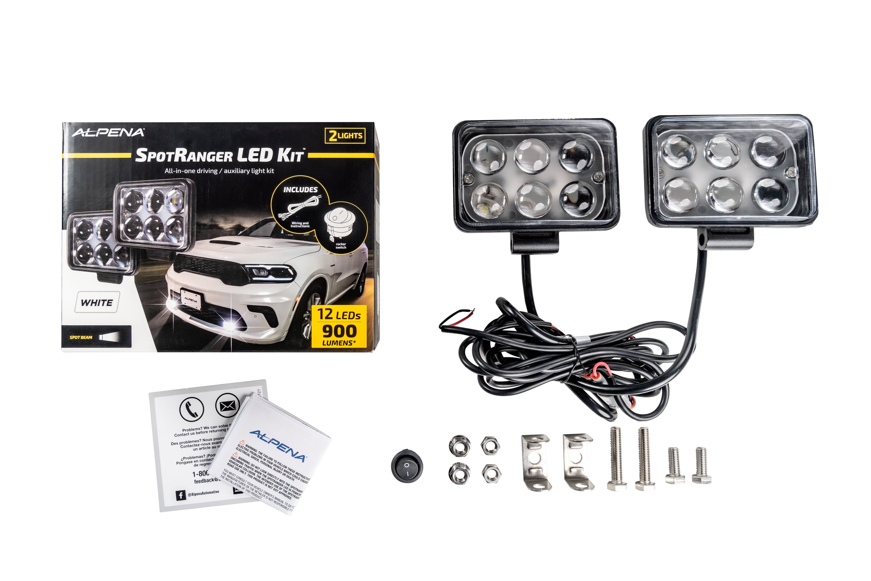 Alpena LED Spotranger Auxiliary Driving Spotlights, Universal Fit for Cars, Trucks, Vans (Pack of - Walmart.com
