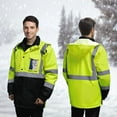 thumbnail image 7 of TCCFCCT Hi Vis Hoodies for Men Women Class 3 Safety Jacket Reflective with Zipper, High Visibility Hoodie for Men Construction, Surveyors, Durable & Dirt-resistant Part, Black XL, 7 of 7