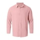 thumbnail image 4 of Camisa lavada de manga larga con botones para hombre: color liso, poliéster, cómoda y holgada para todas las ocasiones, 4 of 6