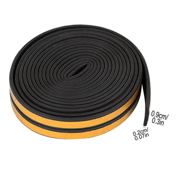 Tira De Sellado Burlete de espuma autoadhesivo de 10 m para puertas y marcos de ventanas. Reduce el ruido y evita portazos para una vida tranquila y cómoda. Pieza única, color negro. Rkxzt