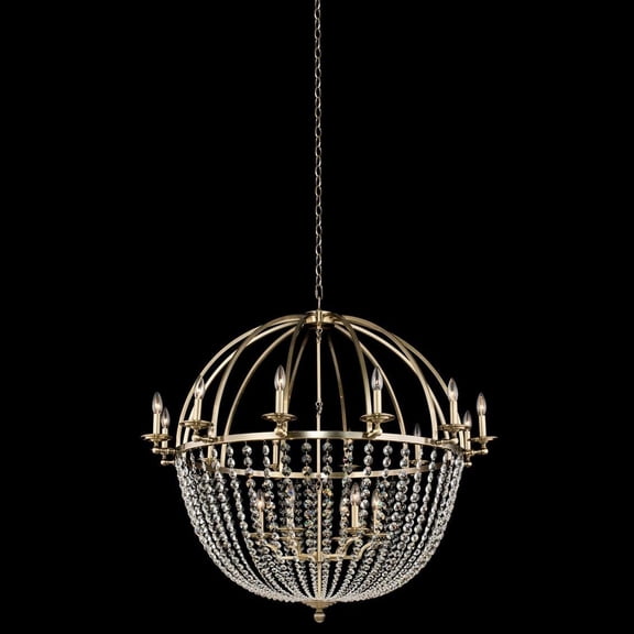 Chandelier KALCO PENDOLO Transitional Orb 18-Light Brushed Champagne Gold Clear