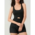thumbnail image 4 of Women Solid Color Cami Playsuits Sleeveless Sports Short Jumpsuits, 4 of 7