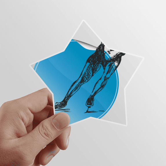Winter Sport Skating Blue Watercolor Star Sticker Paster Vinyl Car Tags Decoration Decal