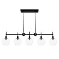 thumbnail image 2 of Hunter - Xidane 5-light Matte Black, Extra Large Chandelier, Dimmable, Mid Century Modern Style, Linear Shaped, for Bedrooms, Dining, Living Rooms - 19511, 2 of 9