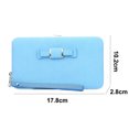 thumbnail image 2 of Hukapapa Monedero de mujer con lazo, estuche largo para lápices, monedero, bolso para teléfono móvil para mujer, azul, 2 of 5