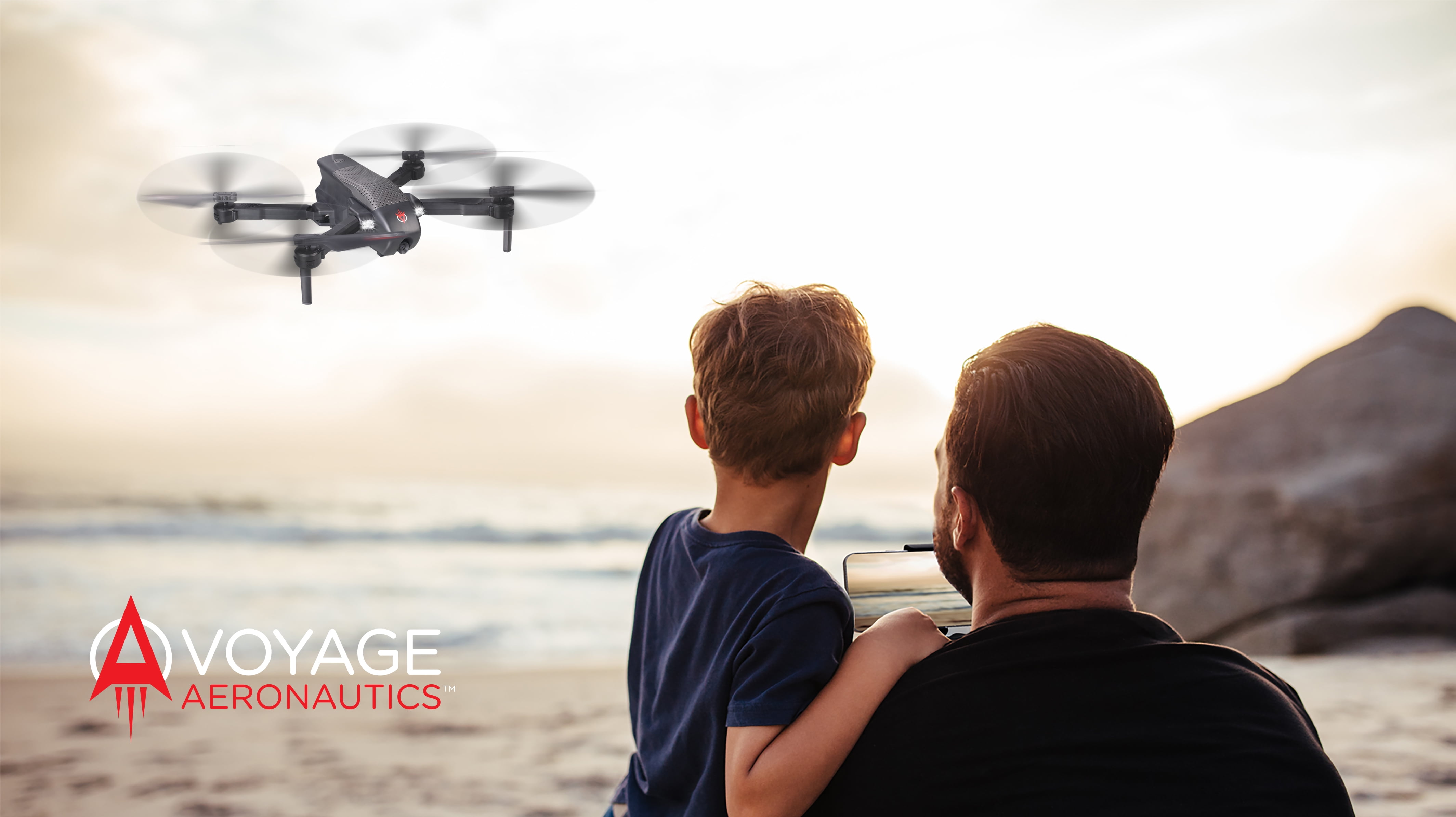 Voyage Aeronautics VA-2500 Premium HD Video Drone with Optical Flow Technology - Black, 14-Inch Wide