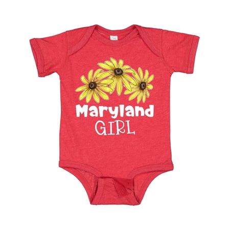 

Inktastic Maryland Girl Black Eyed Susans Flowers Gift Baby Girl Bodysuit