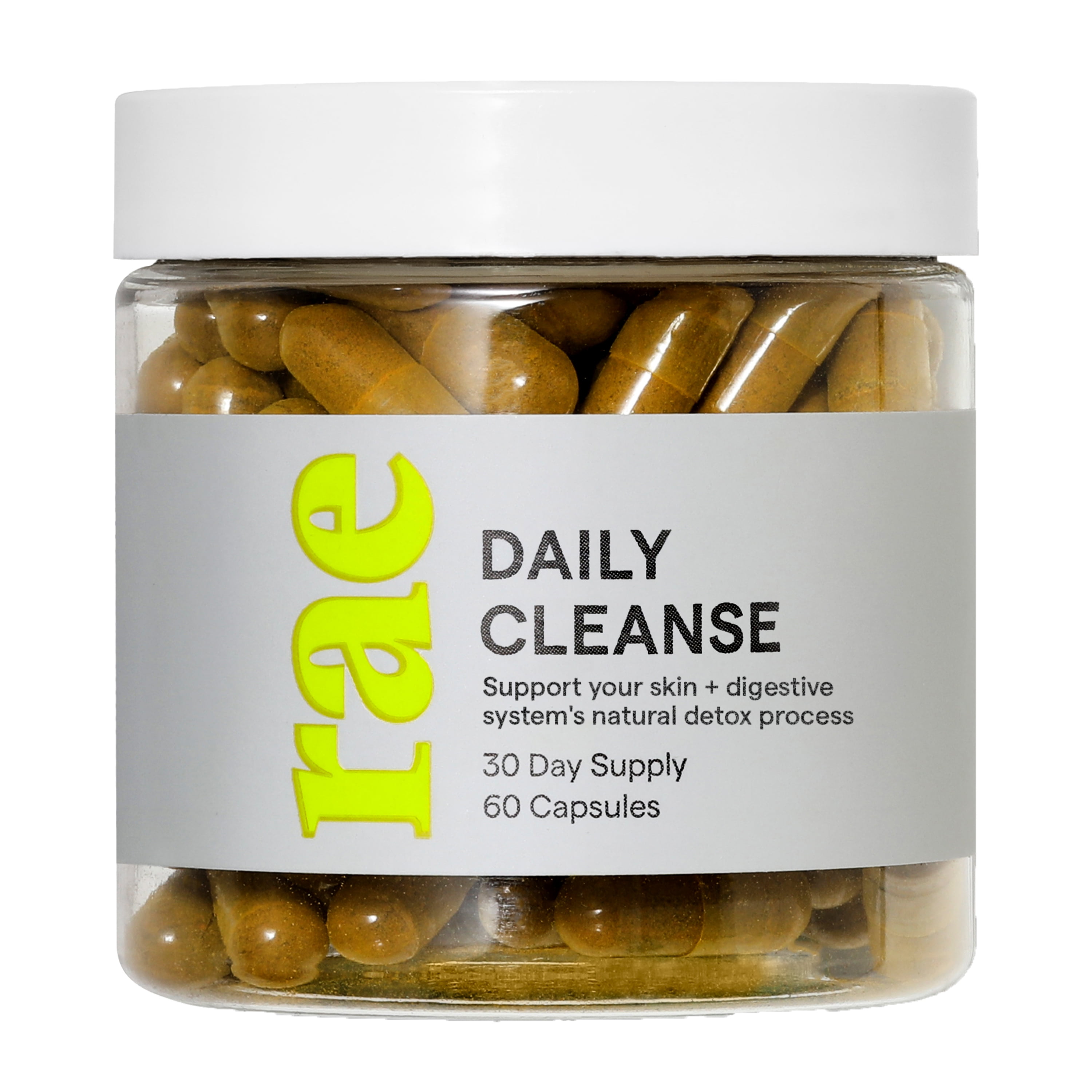 Rae Daily Cleanse Supplement with Herbs, Turmeric & Aloe, Support Skin & Digestive System, 60ct