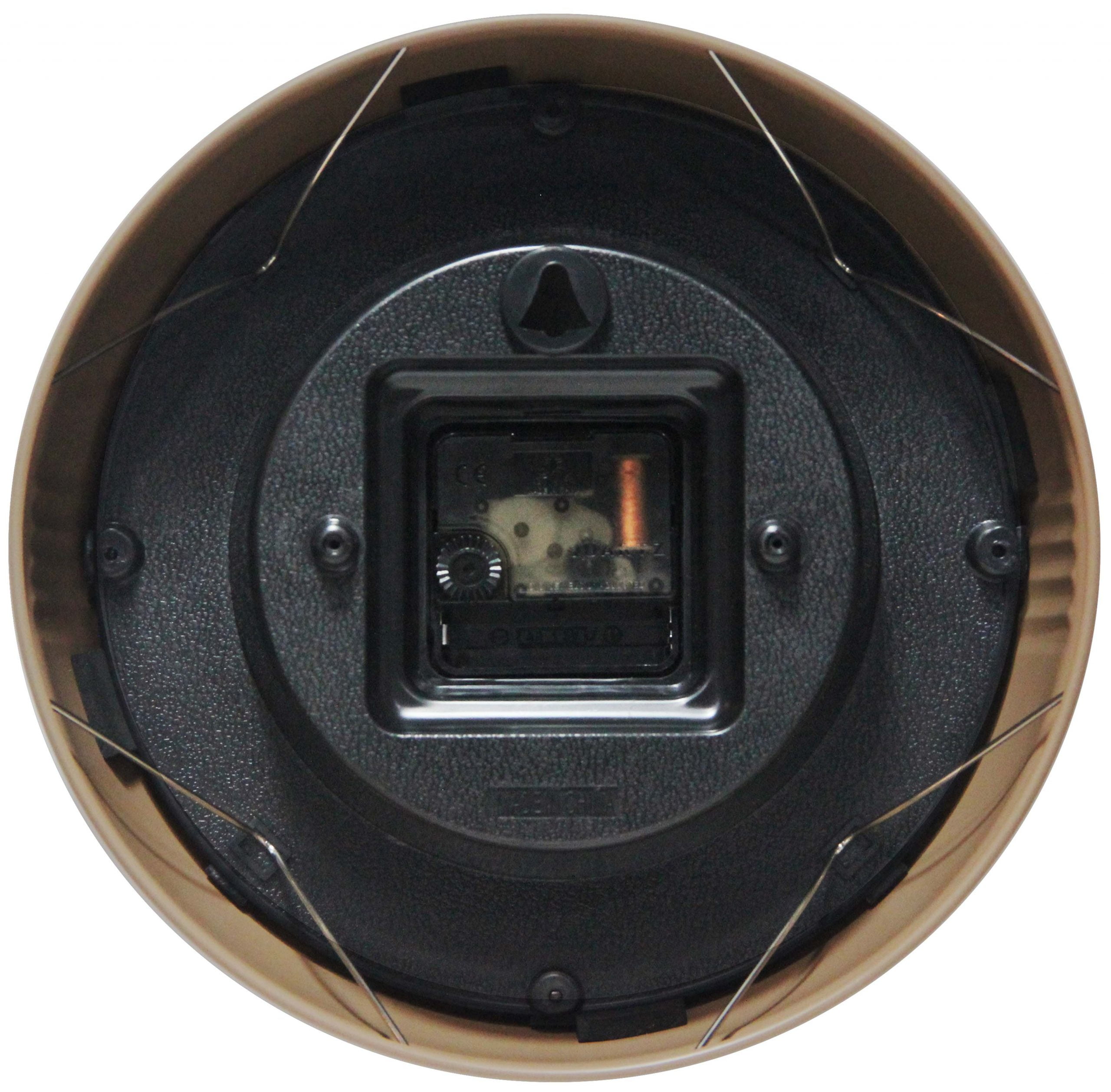 Infinity Instruments Retro Round Latte Metal 9.5-inch Analog Wall Clock