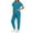01-Light Blue, variant on Women’s Scrub Set, V-Neck Short Sleeve Top & Jogger Pants, Quick Dry Medical Uniform with Pockets for Nurses