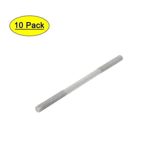 Unique Bargains M4x70mm 304 Stainless Steel Double End Threaded Stud Screw Bolt 10pcs