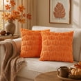 thumbnail image 7 of decorUhome Fall Throw Pillow Covers 18x18 Pack of 2, Soft Plush Faux Wool Couch Pillow Covers, Orange Pumpkin (Pillow Cover Only, No Inserts Included), 7 of 7
