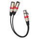 thumbnail image 2 of Cable divisor de micrófono balanceado de 1 XLR hembra a 2 XLR macho de alta resistencia en Y Rojo, 2 of 9