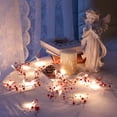 thumbnail image 2 of HUGFEGWE Guirlande Lumineuse à Perles Rouges à DEL pour Sapin de Noël, Fête, Congé, Présentation de Chambre, Cour, Décoration Colorée, Lumière, Cadeau, Lumière de Conte de Fées, Décoration d'Halloween et de Noël, Batterie (10 Pieds, Rouge) CA919-71088, 2 of 5